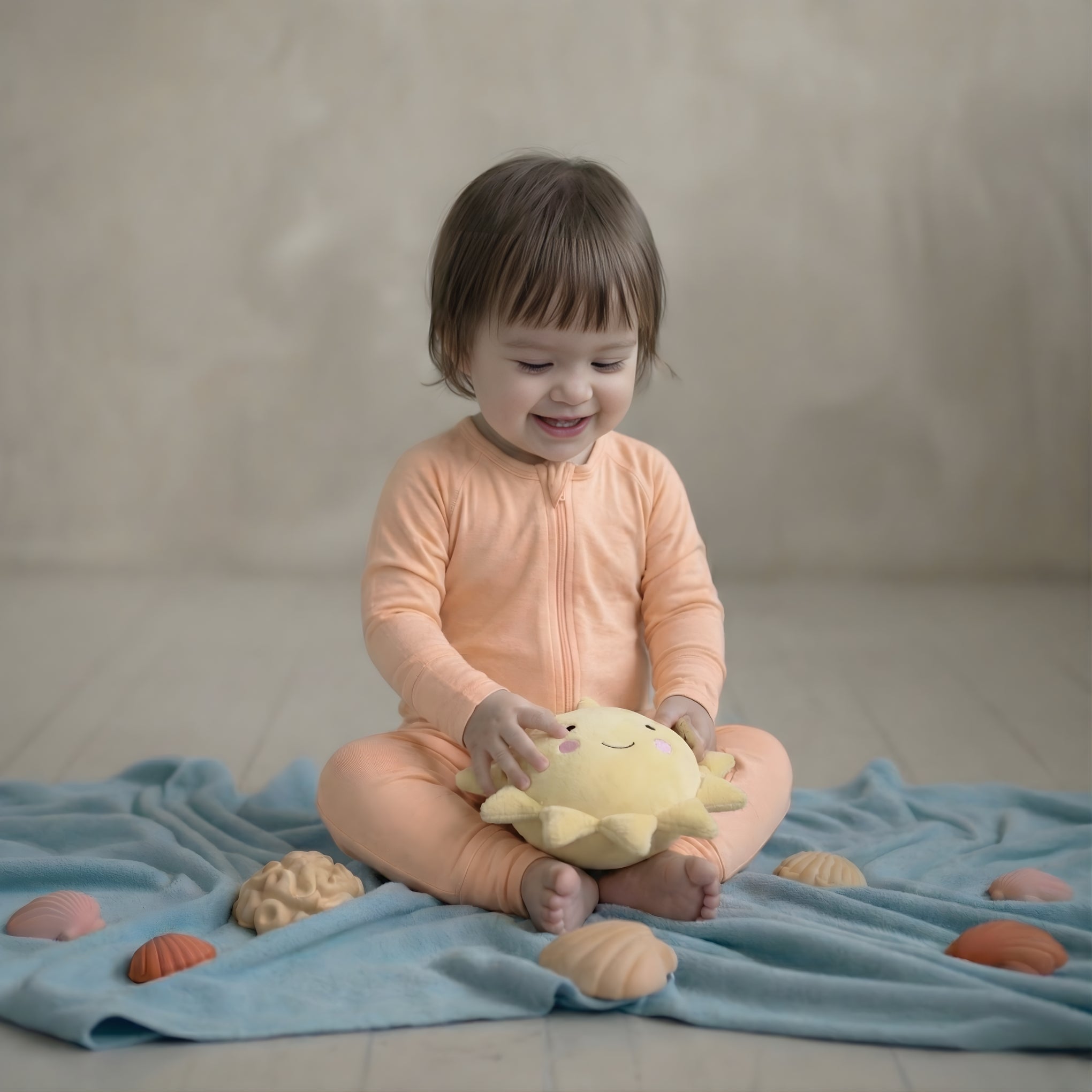 Luxe Bamboo Baby Grow | Coral Sunset