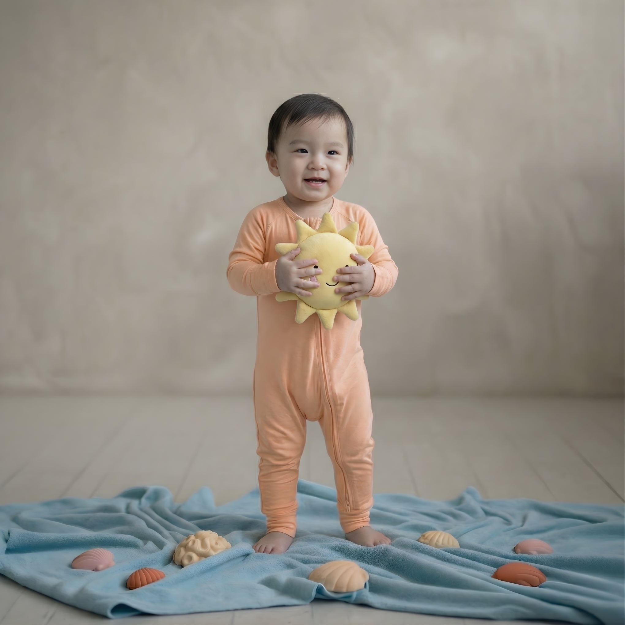 Luxe Bamboo Baby Grow | Coral Sunset