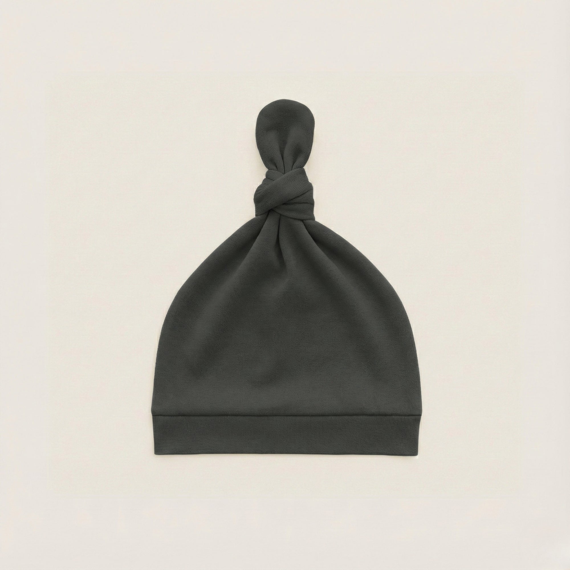 grey bamboo knotted hat front